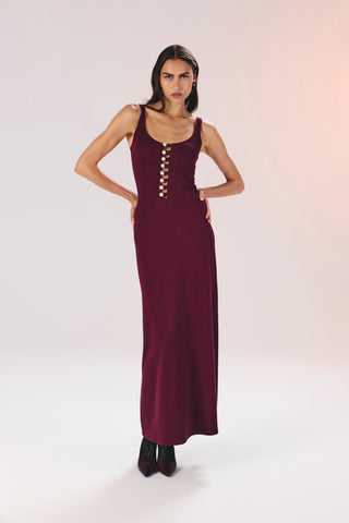 Be happy button embellished dress