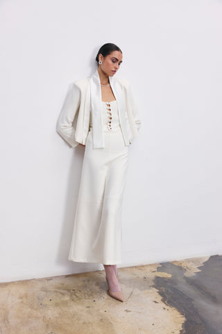 Emma crepe satin office jacket