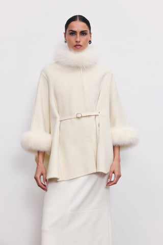 Elizabeth knitted fur cape