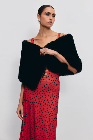 Faux fur shawl