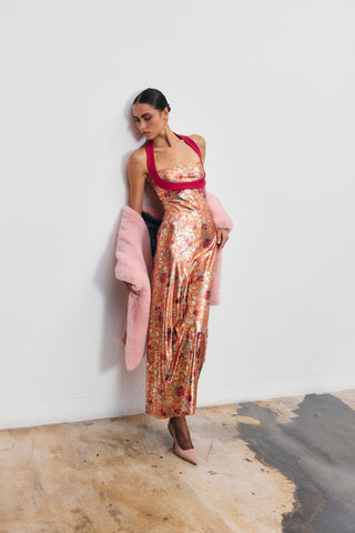 Sophie halter-neck bandage dress