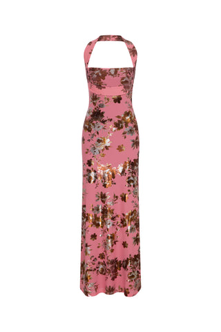 Sophie halter-neck bandage dress